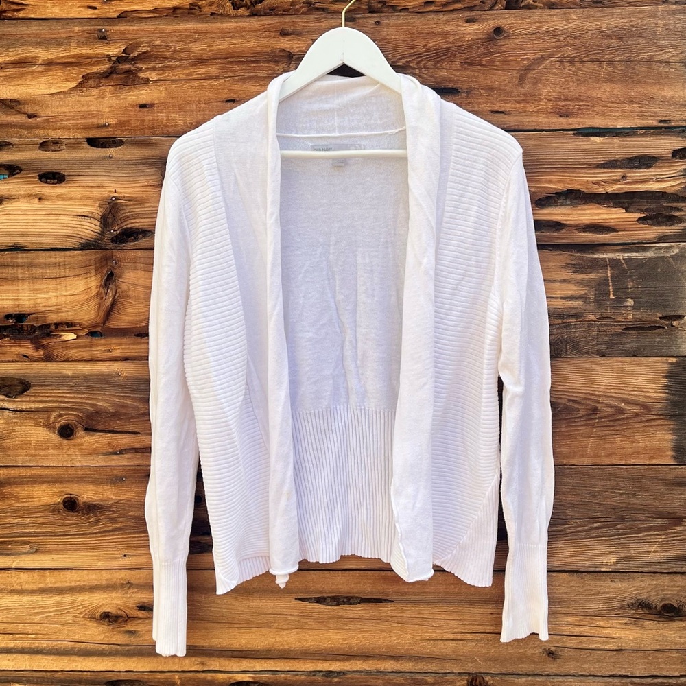 OLD NAVY | White Open Cardigan L
